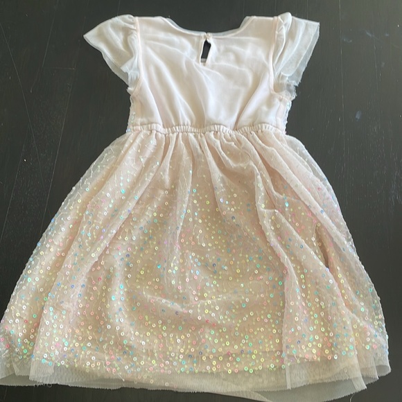 FREE in Bundle - GUC Cat & Jack Blush Pale Pink Sequin Dress with Tulle - Picture 3 of 4